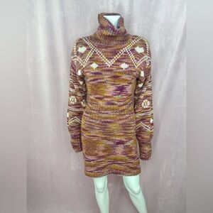 Love Shack Fancy Womens Wool Turtleneck Mini Dress Size XS Pacifica Rosewood